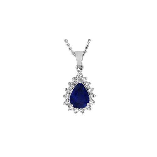 18Ct. White Gold Sapphire And Diamond Pendant<