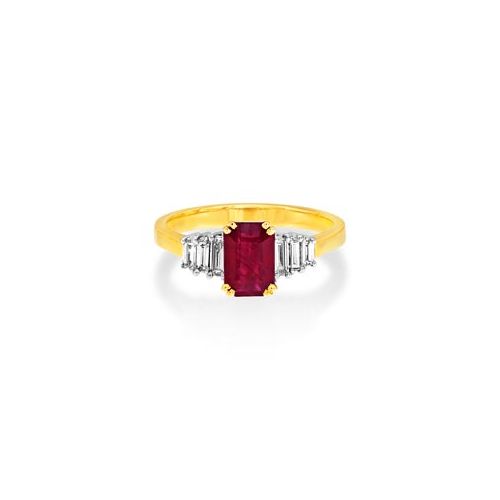 18Ct. Yellow Gold Ruby And Diamond Ring<