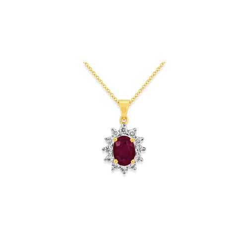 18Ct. Yellow Gold Ruby And Diamond Pendant<