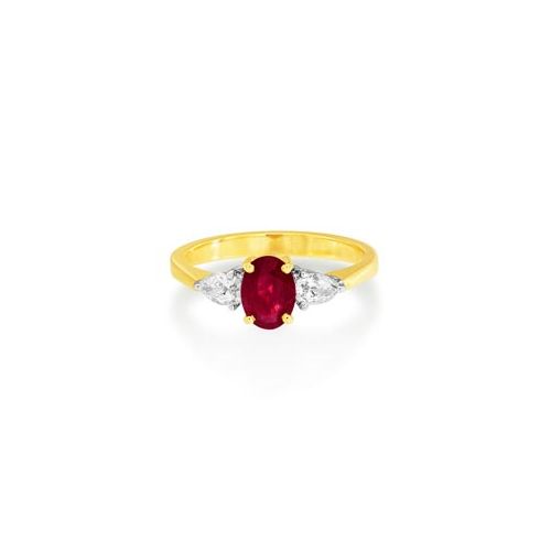 18Ct. Yellow Gold Ruby and Diamond Ring<