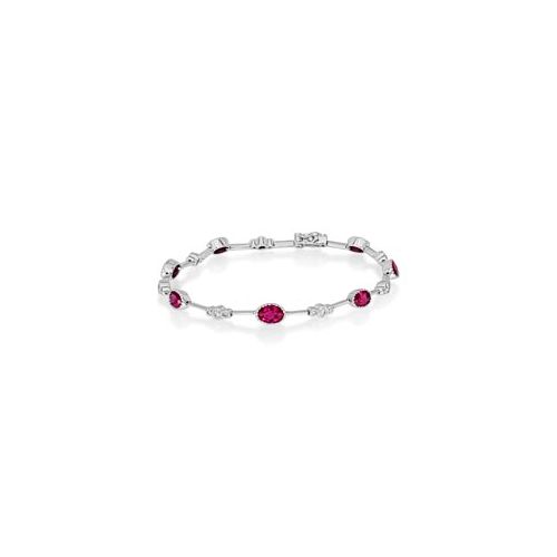 18Ct. White Gold Ruby And Diamond Bracelet<