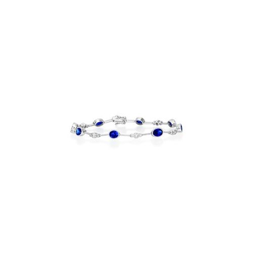 18Ct. White Gold Sapphire And Diamond Bracelet<