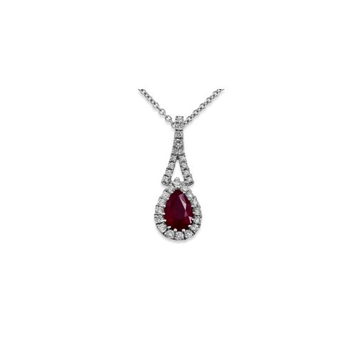 18Ct. White Gold Ruby And Diamond Pendant<