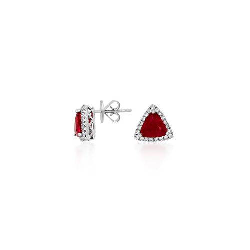 18Ct. White Gold Tourmaline And Diamond Earrings<