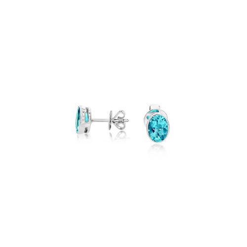 18Ct. White Gold Aquamarine and Diamond Earrings<