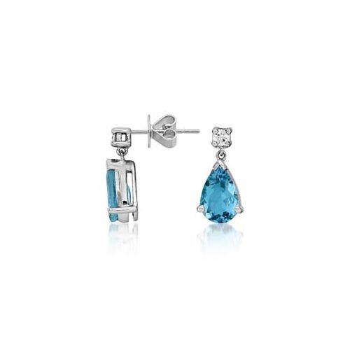 18Ct. White Gold Aquamarine and Diamond Earrings<