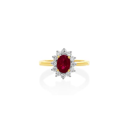 18Ct. Yellow Gold Ruby and Diamond Ring<