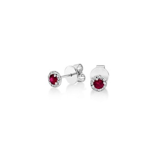 18ct. White Gold Ruby And Diamond Earrings<