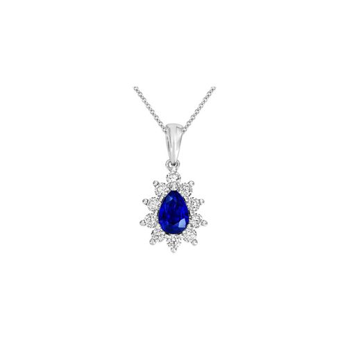 18Ct. White Gold Sapphire and Diamond Pendant<