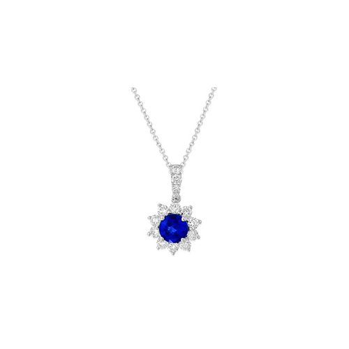 18Ct. White Gold Sapphire and diamond Pendant<