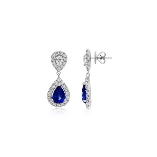 18Ct. White Gold Sapphire and Diamond Earrings<