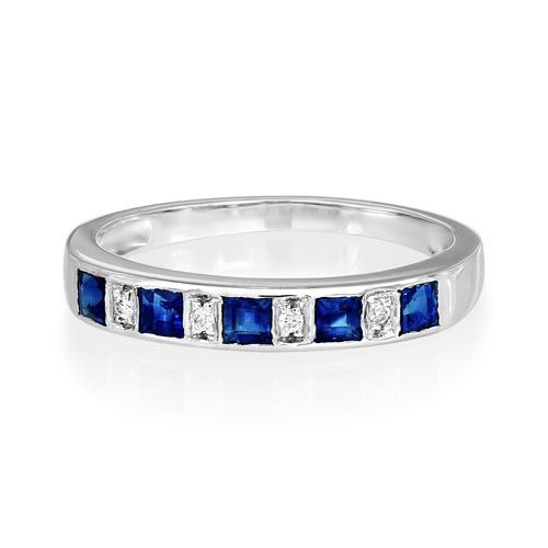 9Ct. Gold Sapphire and Diamond Ring<